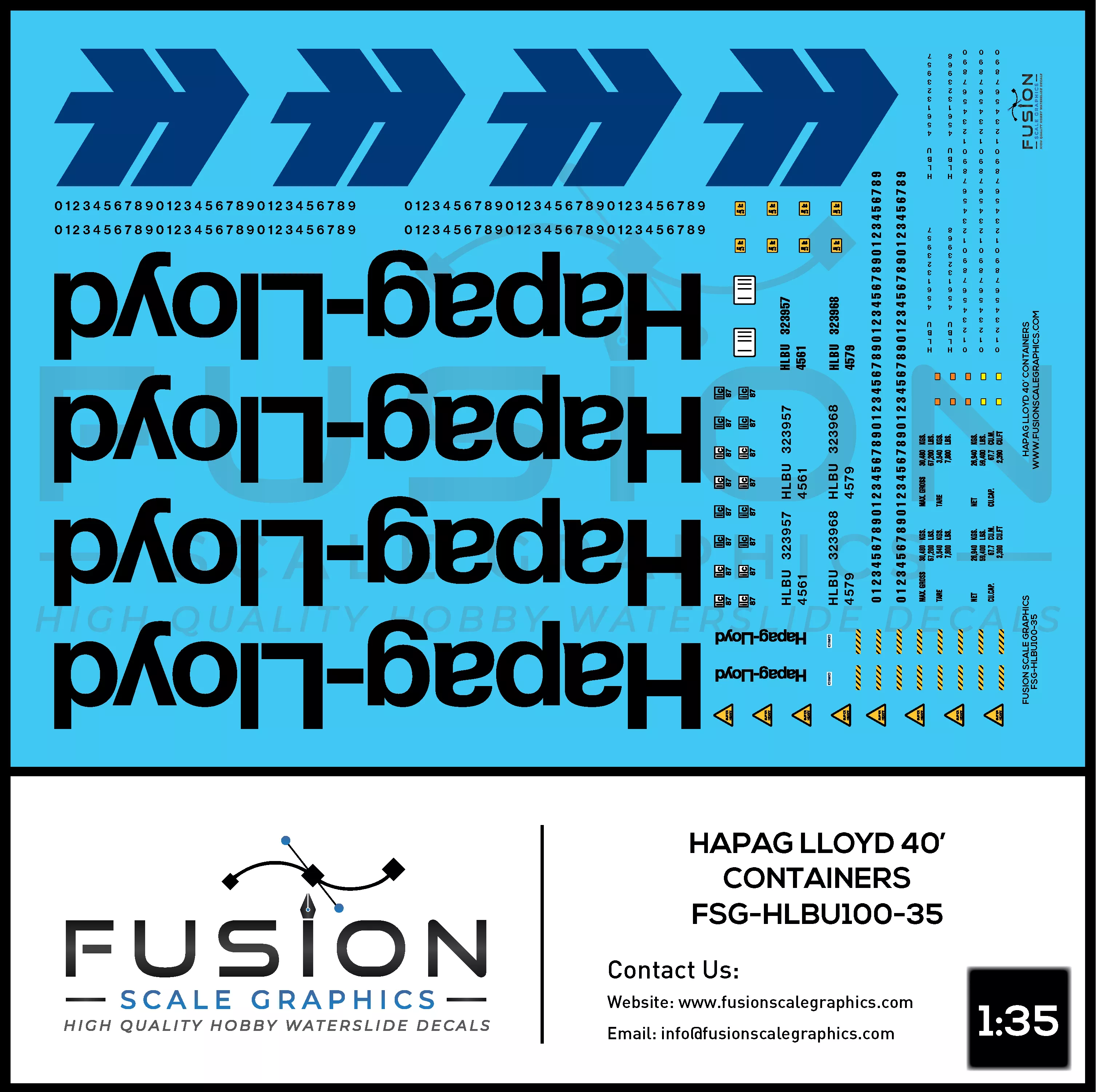 1-35-scale-hapag-lloyd-40-shipping-container-decal-set 1:35 Scale Hapag-Lloyd 40' Shipping Container Decal Set