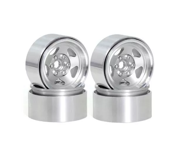 1-9-aluminum-wheels-silver-4-1-10-rock-crawler 1.9" Aluminum Wheels Silver (4) 1/10 Rock Crawler