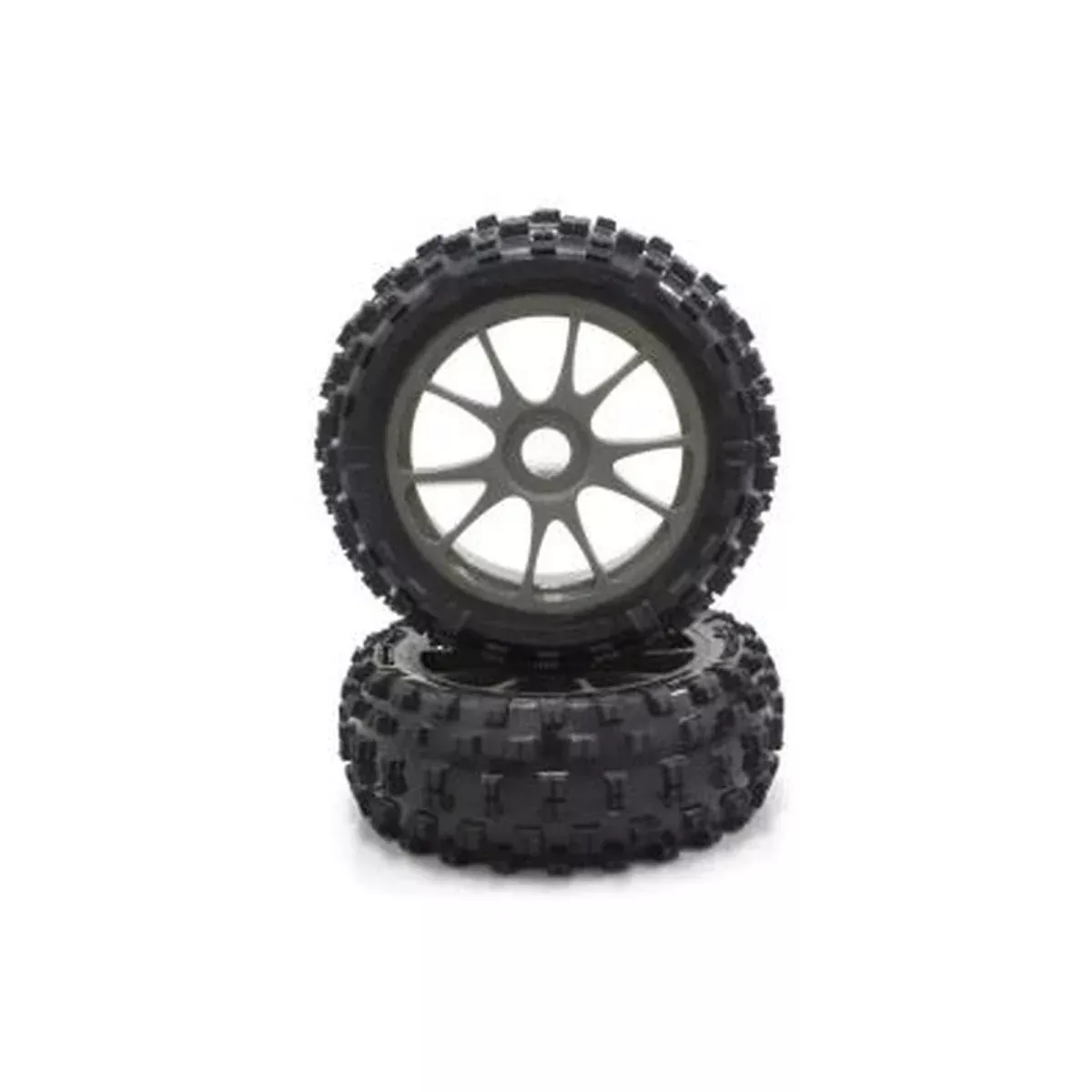 10-Spoke Wheel with Tire Gunmetal 2-Pack for Inferno NEO 3.0 | Kyosho