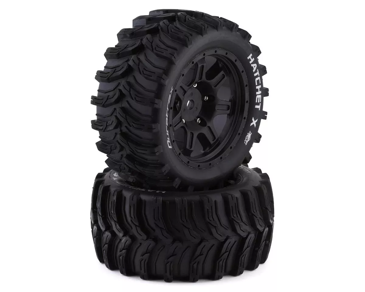 Duratrax Hatchet X Belted 4.3" Pre-Mounted Tires (Black) (2) w/24mm Hex