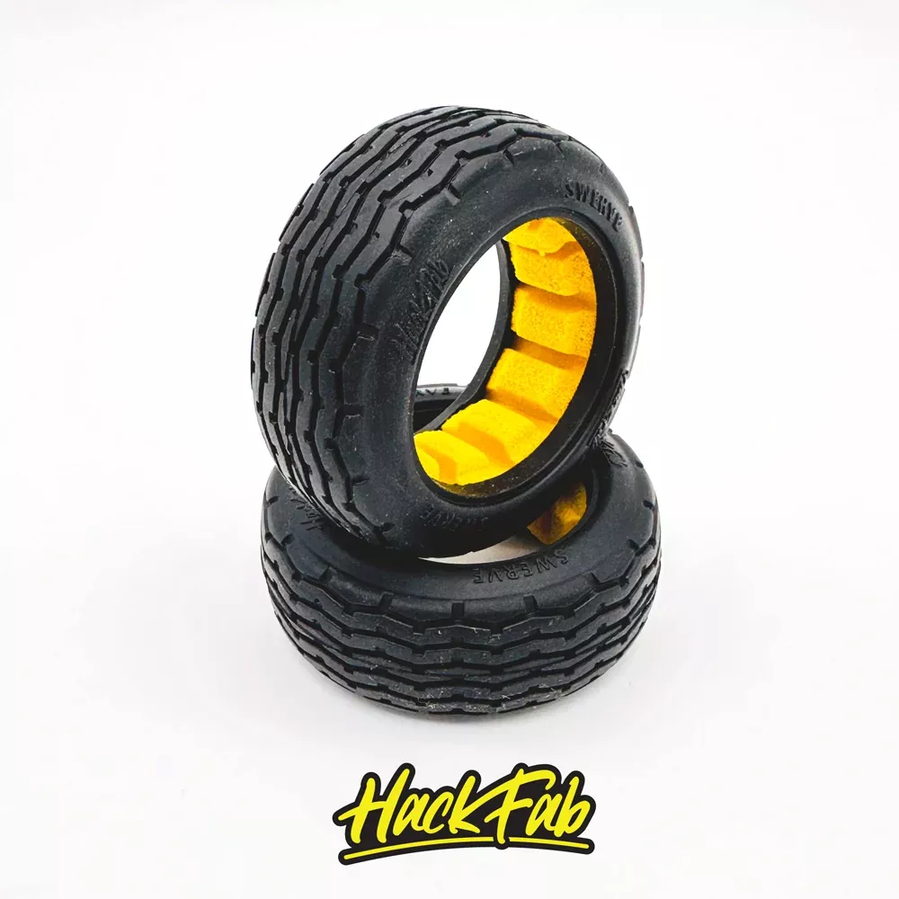 HackFab Swerve Front Mini Oval Tires fits Losi Mini (Soft) with closed cell foam inserts (2)