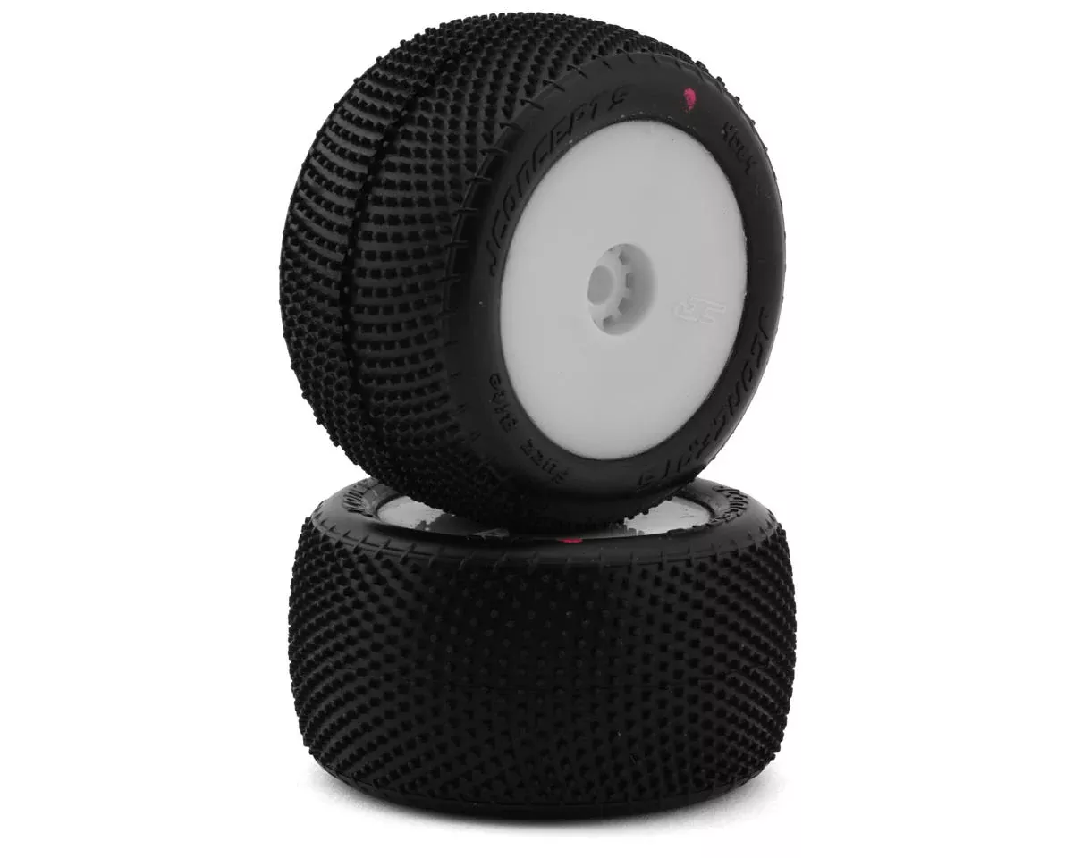jconcepts-mini-t-fuzz-bite-pre-mounted-rear-tires-white-2-pink JConcepts Mini-T Fuzz Bite Pre-Mounted Rear Tires (White) (2) (Pink)