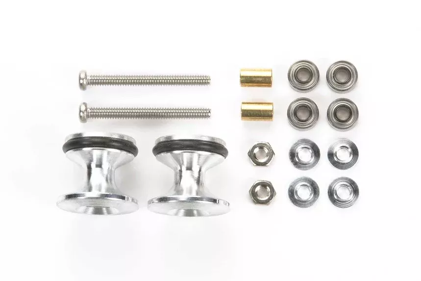 Tamiya Mini 4WD Double Aluminum Rollers with Rubber Rings 13-12mm Set