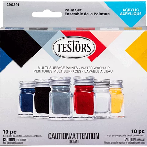 testors-290291-acrylic-paint-set-6-color-10-piece Testors 290291 Acrylic Paint Set - 6 Color/10 Piece