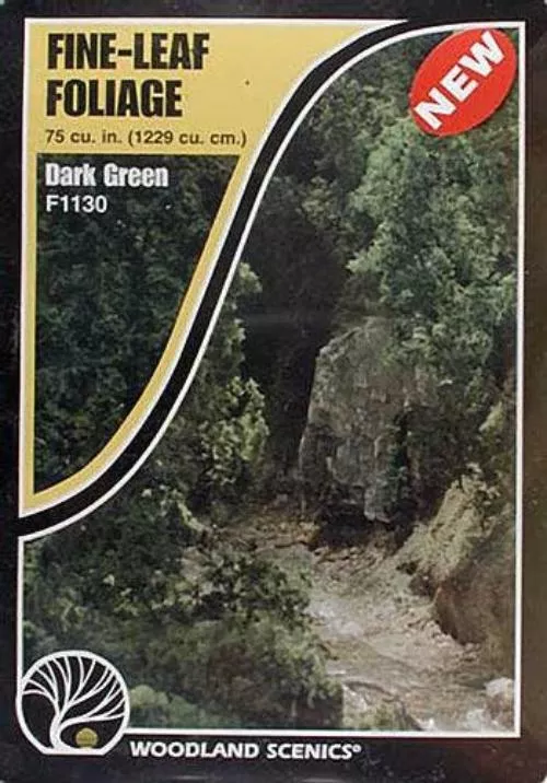 woodland-scenics-f1130-fine-leaf-foliage-dark-green-bag-train-scenery Woodland Scenics F1130 Fine Leaf Foliage Dark Green Bag Train Scenery
