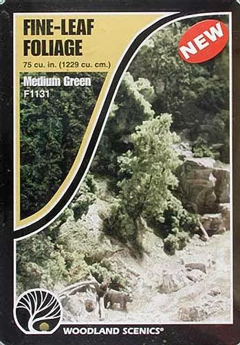 woodland-scenics-f1131-fine-leaf-foliage-medium-green-bag-train-scenery Woodland Scenics F1131 Fine Leaf Foliage Medium Green Bag Train Scenery