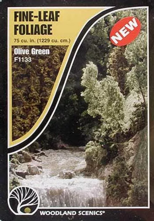 woodland-scenics-f1133-fine-leaf-foliage-olive-green-bag-train-scenery Woodland Scenics F1133 Fine Leaf Foliage Olive Green Bag Train Scenery