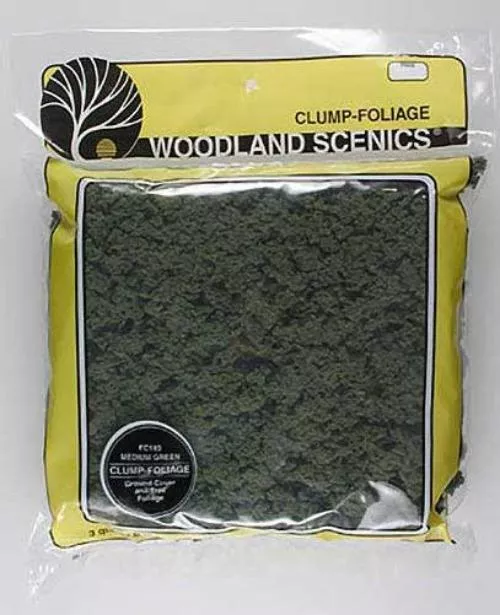 woodland-scenics-fc183-n-ho-clump-foliage-medium-green-train-scenery Woodland Scenics FC183 N/HO Clump Foliage Medium Green Train Scenery
