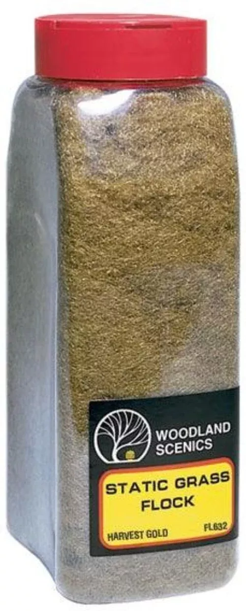 woodland-scenics-fl632-static-grass-flock-harvest-gold-32-oz-train-scenery Woodland Scenics FL632 Static Grass Flock Harvest Gold 32 oz Train Scenery