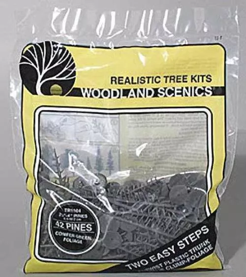 woodland-scenics-tr1104-n-ho-pine-trees-2-1-2x4-42-train-scenery Woodland Scenics TR1104 N/HO Pine Trees 2-1/2x4" (42) Train Scenery