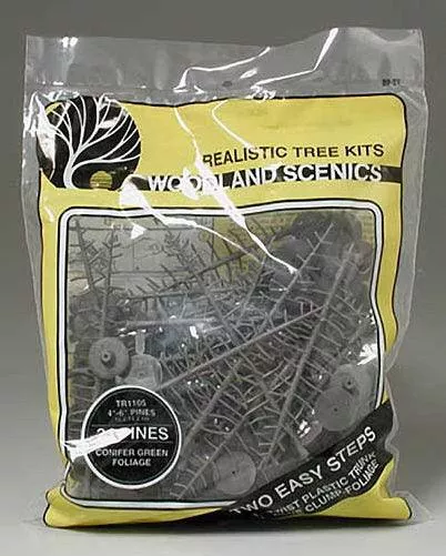 Woodland Scenics TR1105 N/HO Pine Trees 4x6" (24) Train Scenery