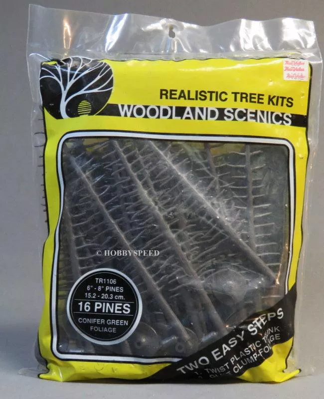 woodland-scenics-tr1106-n-ho-pine-trees-6x8-16-train-scenery Woodland Scenics TR1106 N/HO Pine Trees 6x8" (16) Train Scenery