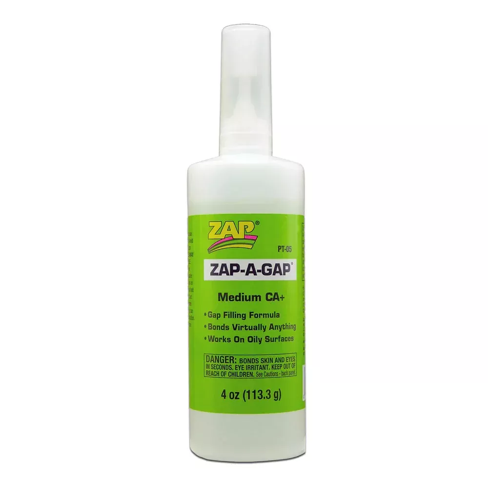zap-glue-zap-gap-ca-cyanoacrylate-adhesive-4-oz-pt-05 ZAP Glue Zap-A-Gap CA+ Cyanoacrylate Adhesive – 4 oz (PT-05)